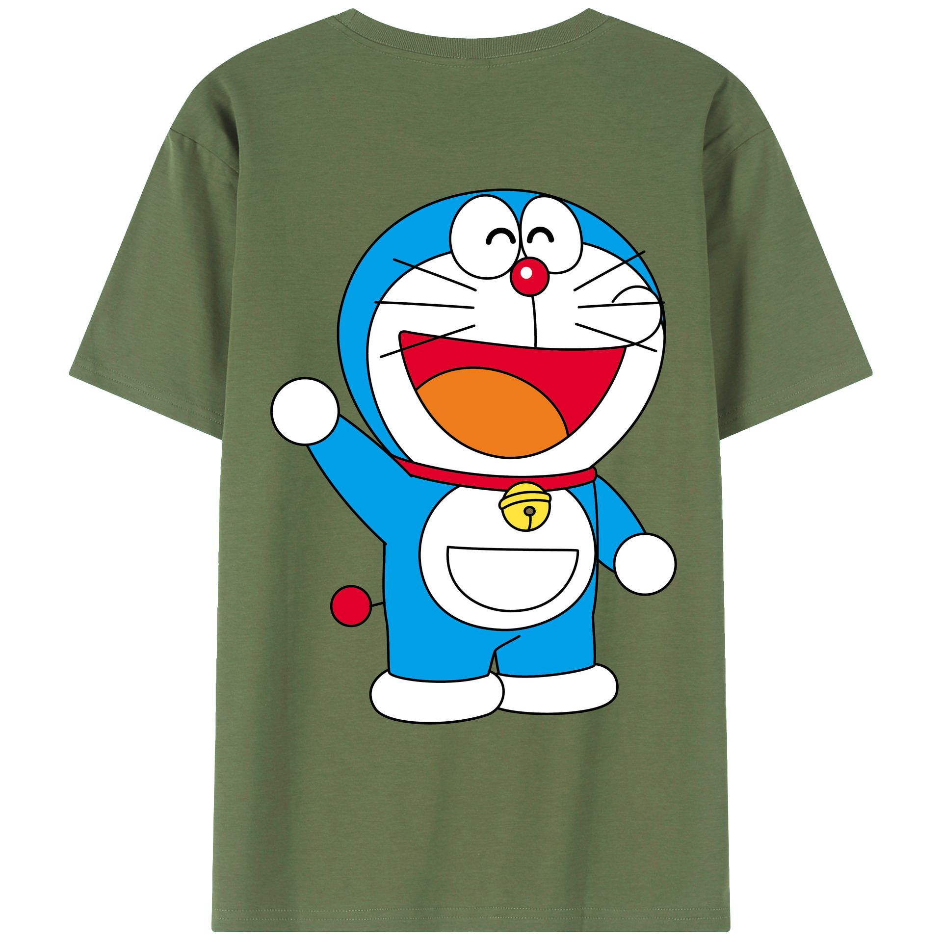 （画像用） ドラえもん Doraemon 綿100％ メンズ半袖Tシャツ（バックプリント） 通気性